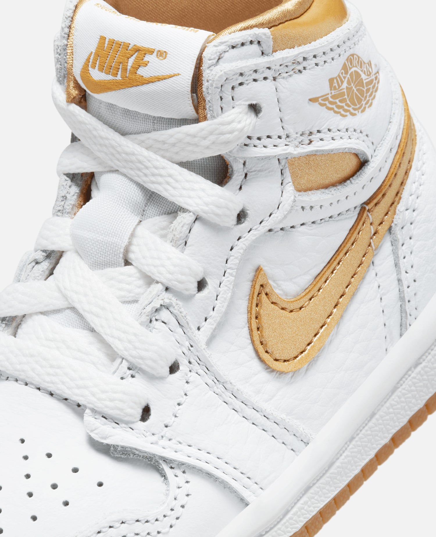 Nike Jordan 1 Retro High OG (TD) (White/Metallic Gold-Gum Light Brown)
