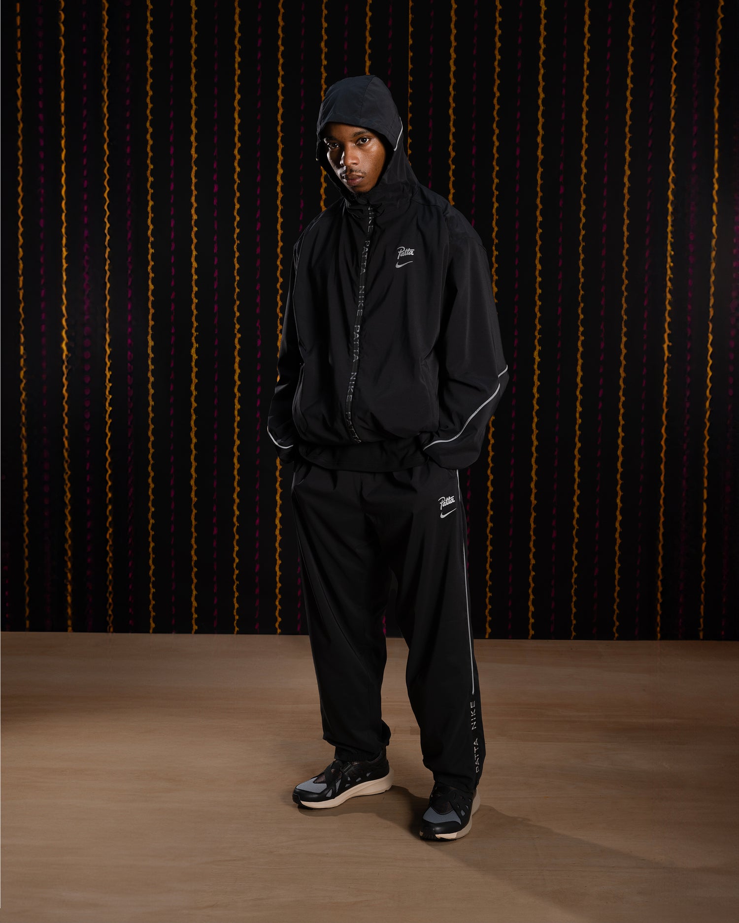 Nike x Patta Running Team Hooded Track Jacket (Black)