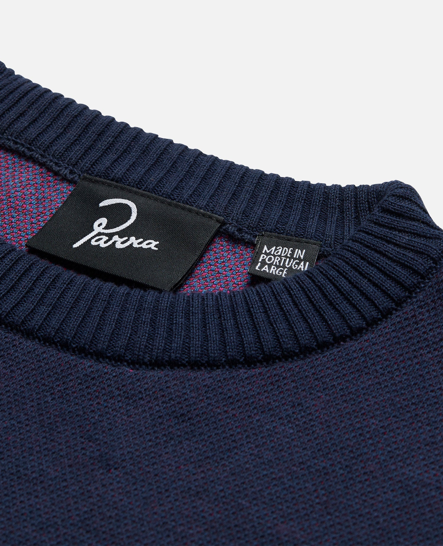 byParra Blocked Landscape Knitted Pullover (Navy)