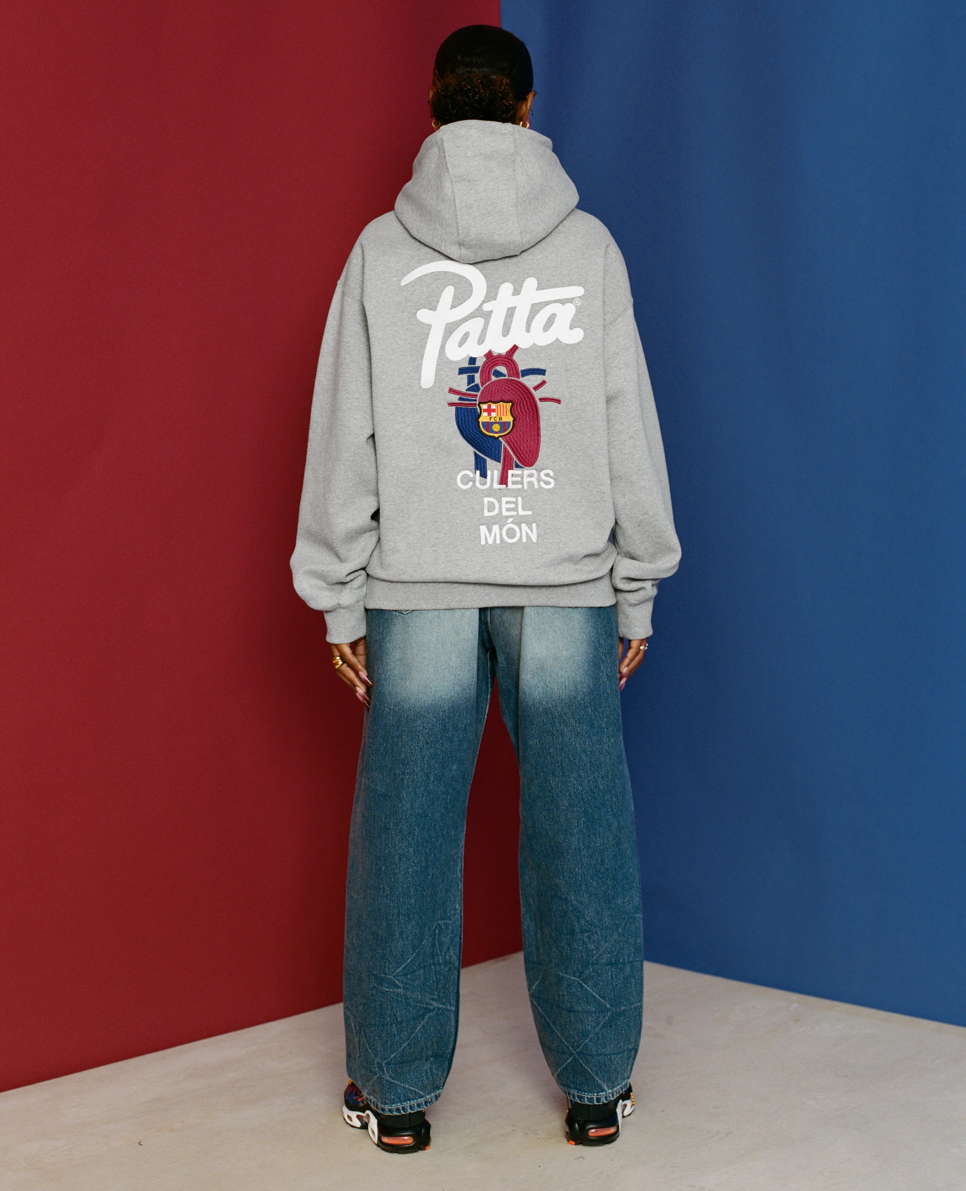 FCB x Patta Culers del Món Hooded Sweater (Dark Grey Heather/Deep Roya