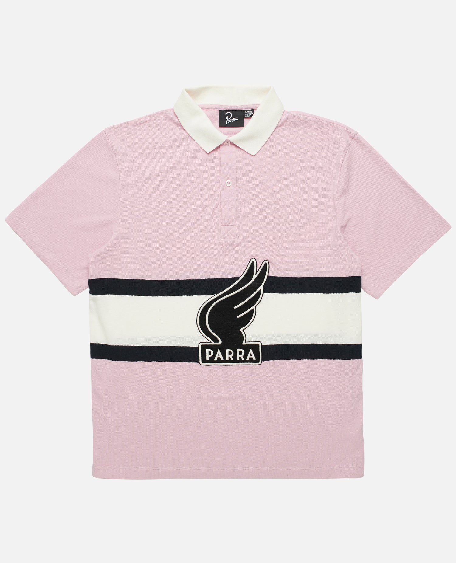 Polo byParra con logo alato (rosa/bianco sporco)