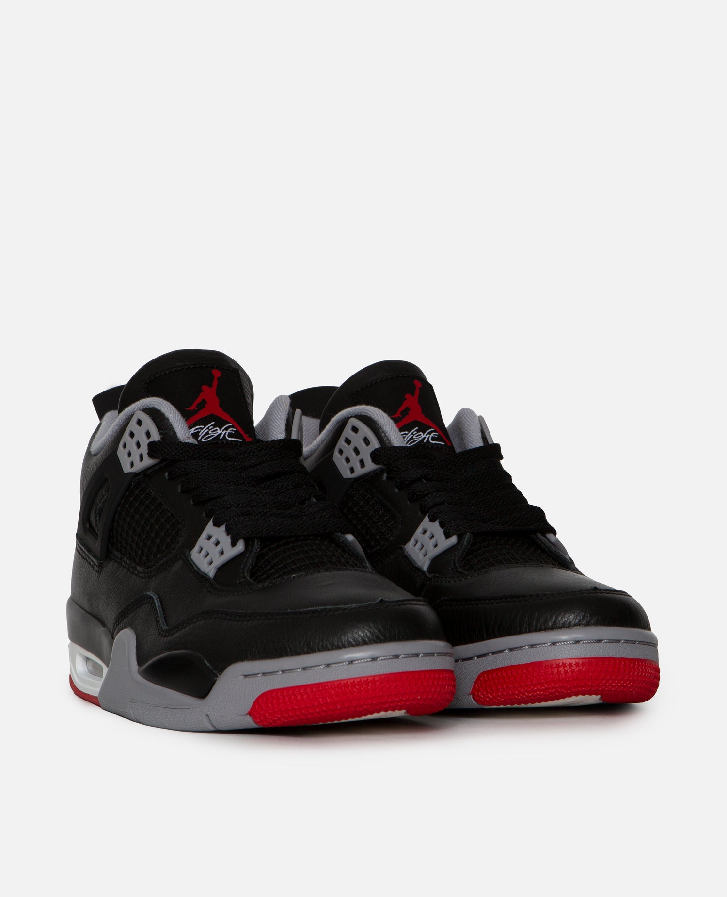 Nike Air Jordan 4 Retro (Noir/Rouge feu-Gris ciment-Blanc sommet)