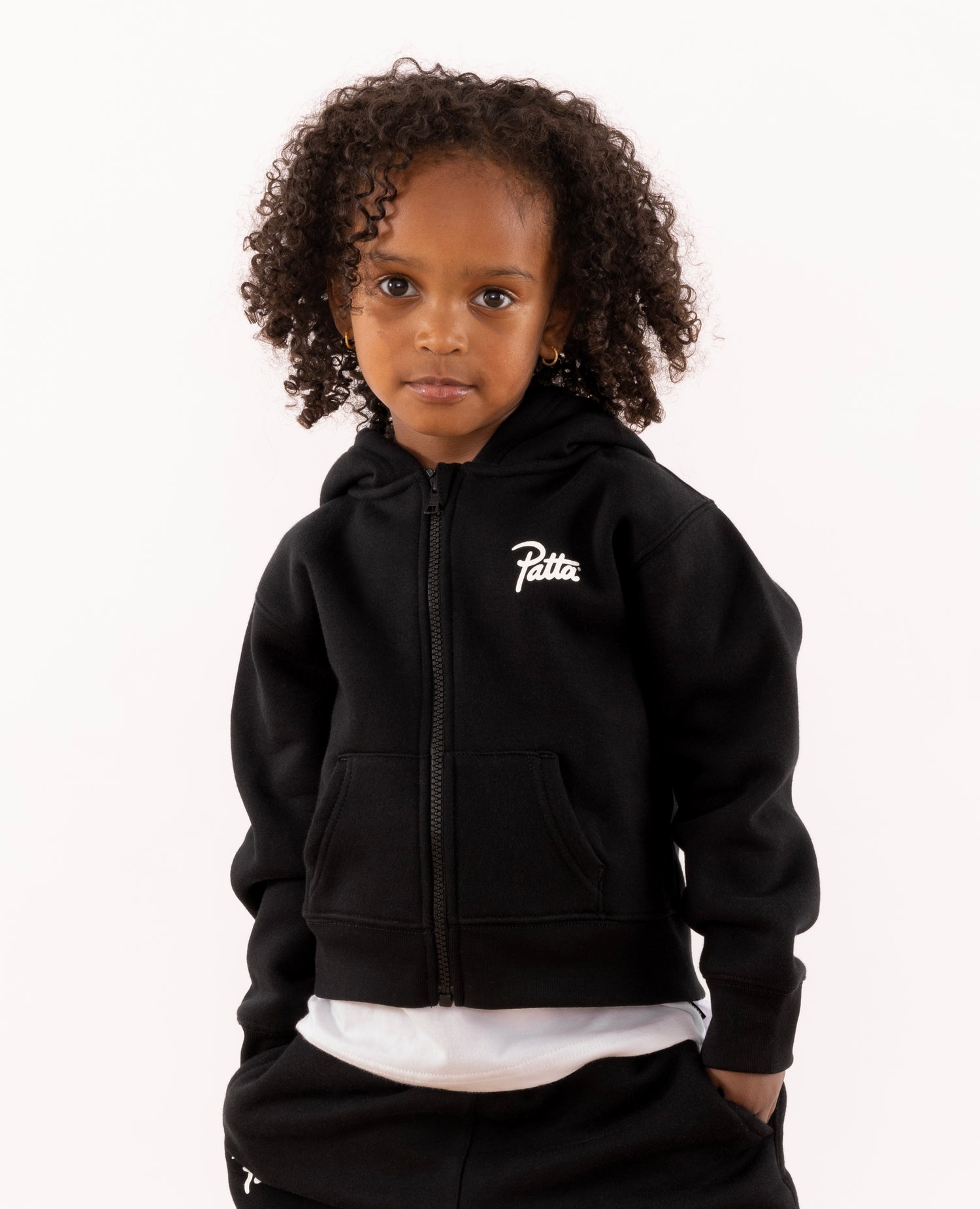 Patta Kids Zip Hooded Sweater (Black)