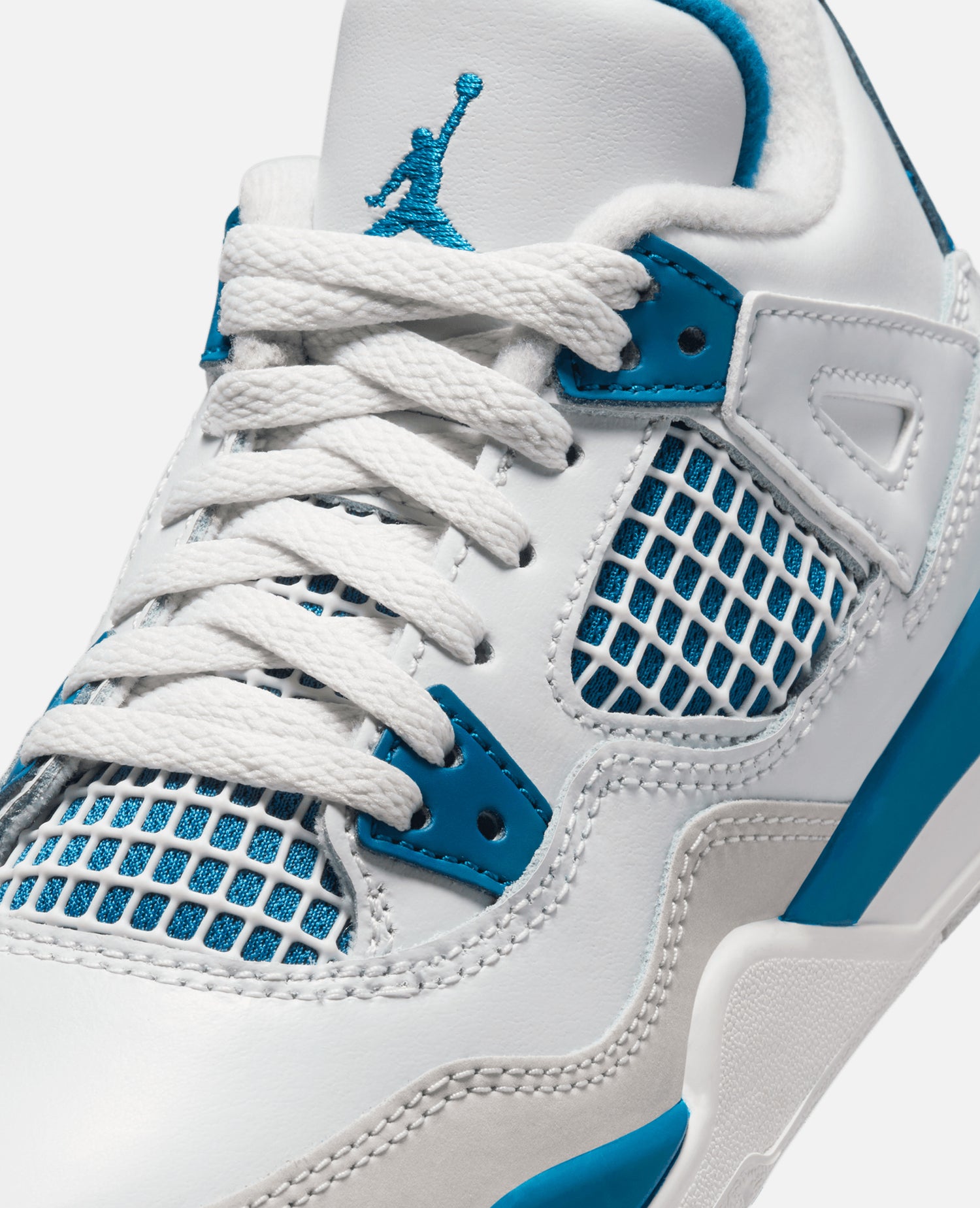 Nike Jordan 4 Retro (PS) (Off White/Military Blue-Neutral Grey)