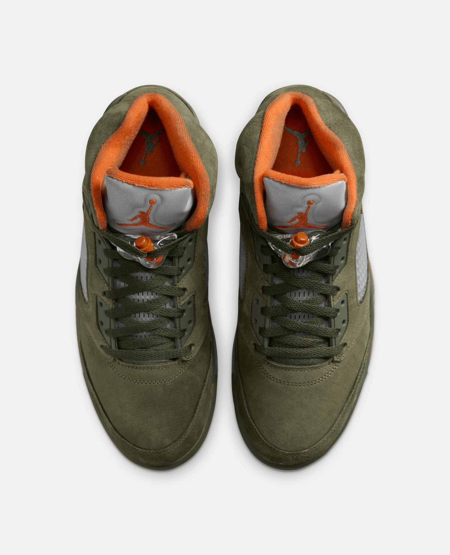 Nike Air Jordan 5 Retro (Oliva militare/Arancione solare)