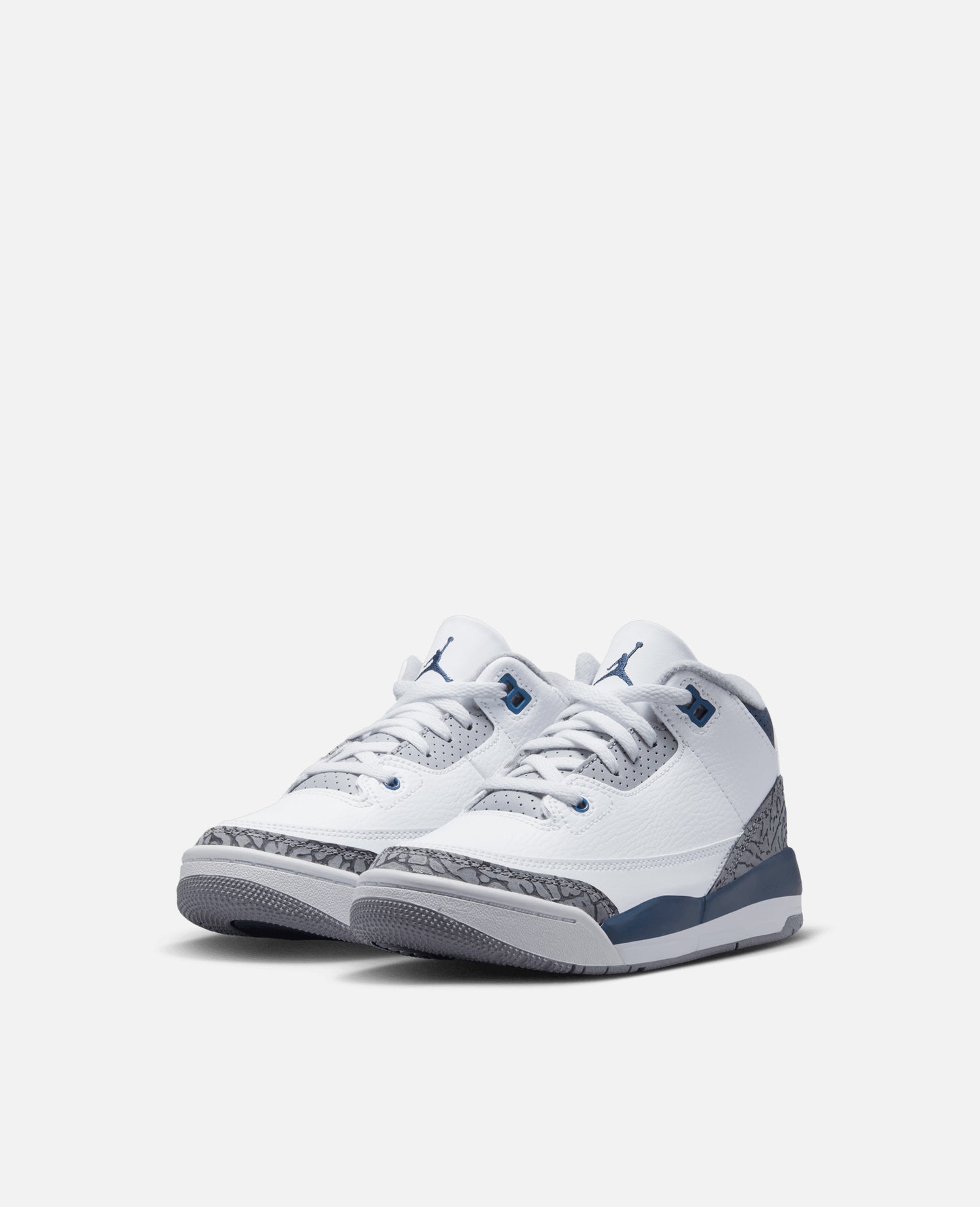 Nike Jordan 3 Retro (PS) (Blanc/Midnight Navy-Cement Gris-Noir)