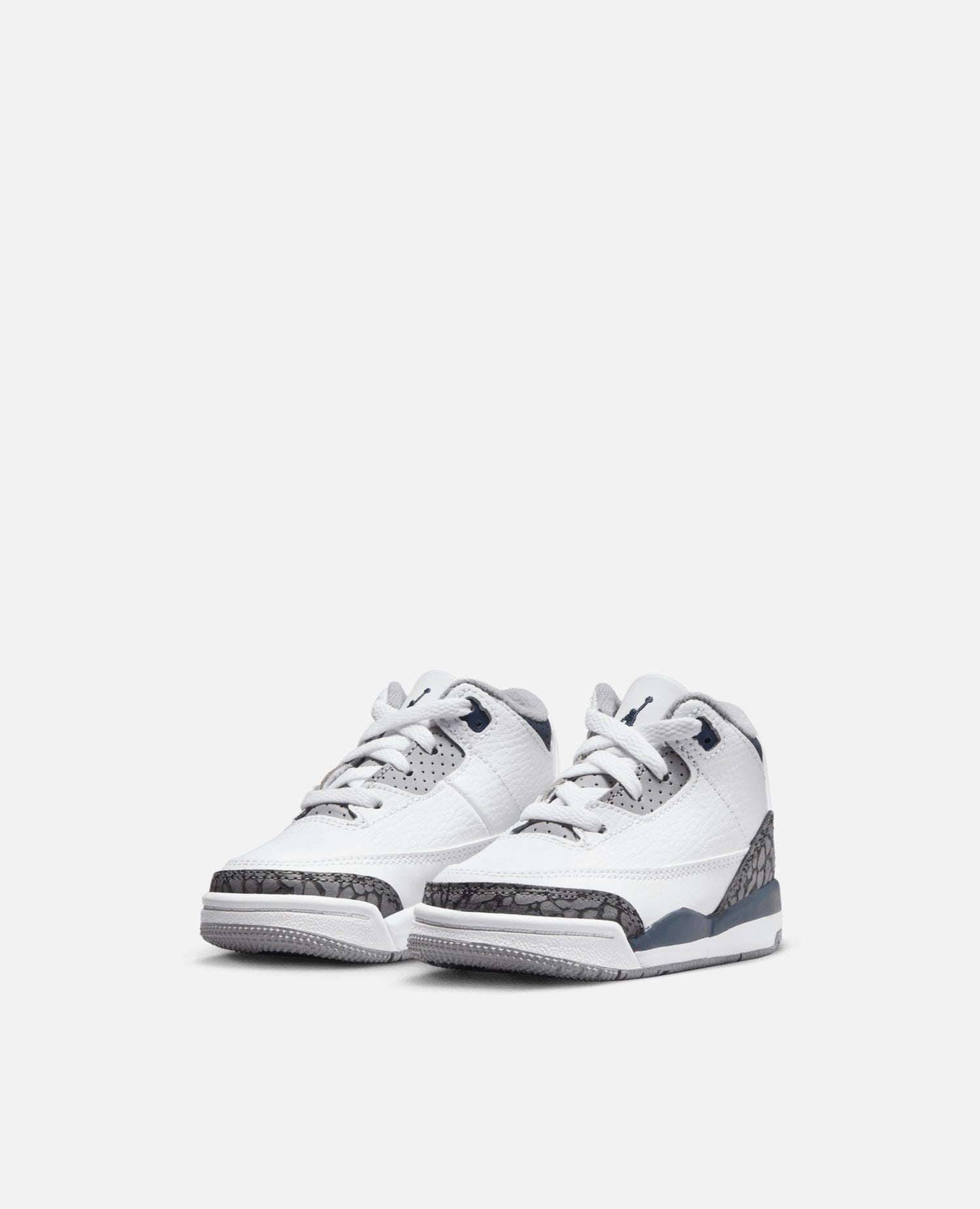 Nike Jordan 3 Retro (TD) (Blanc/Bleu marine minuit-Gris ciment-Noir)