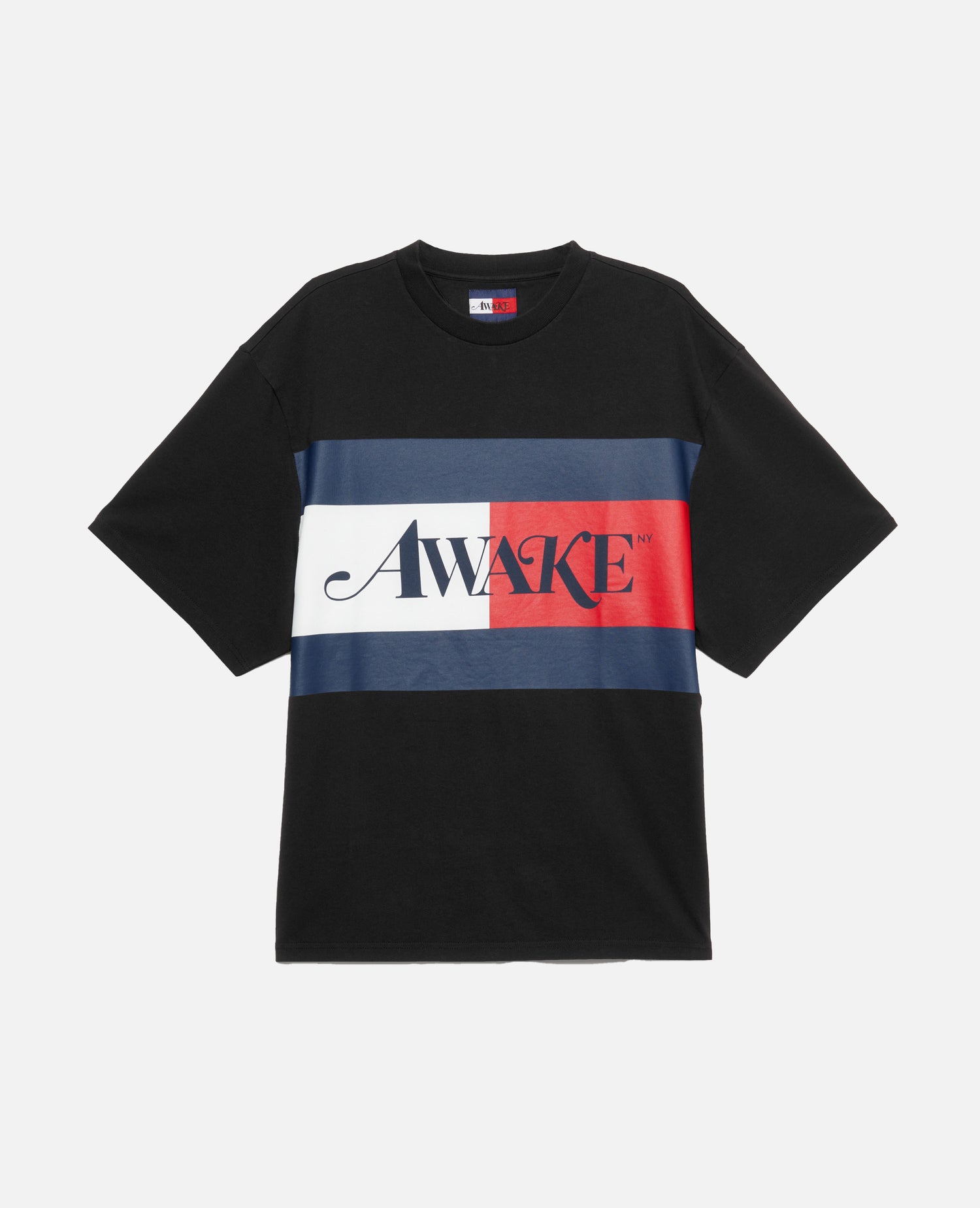 T-shirt Tommy X Awake con bandiera (nera)