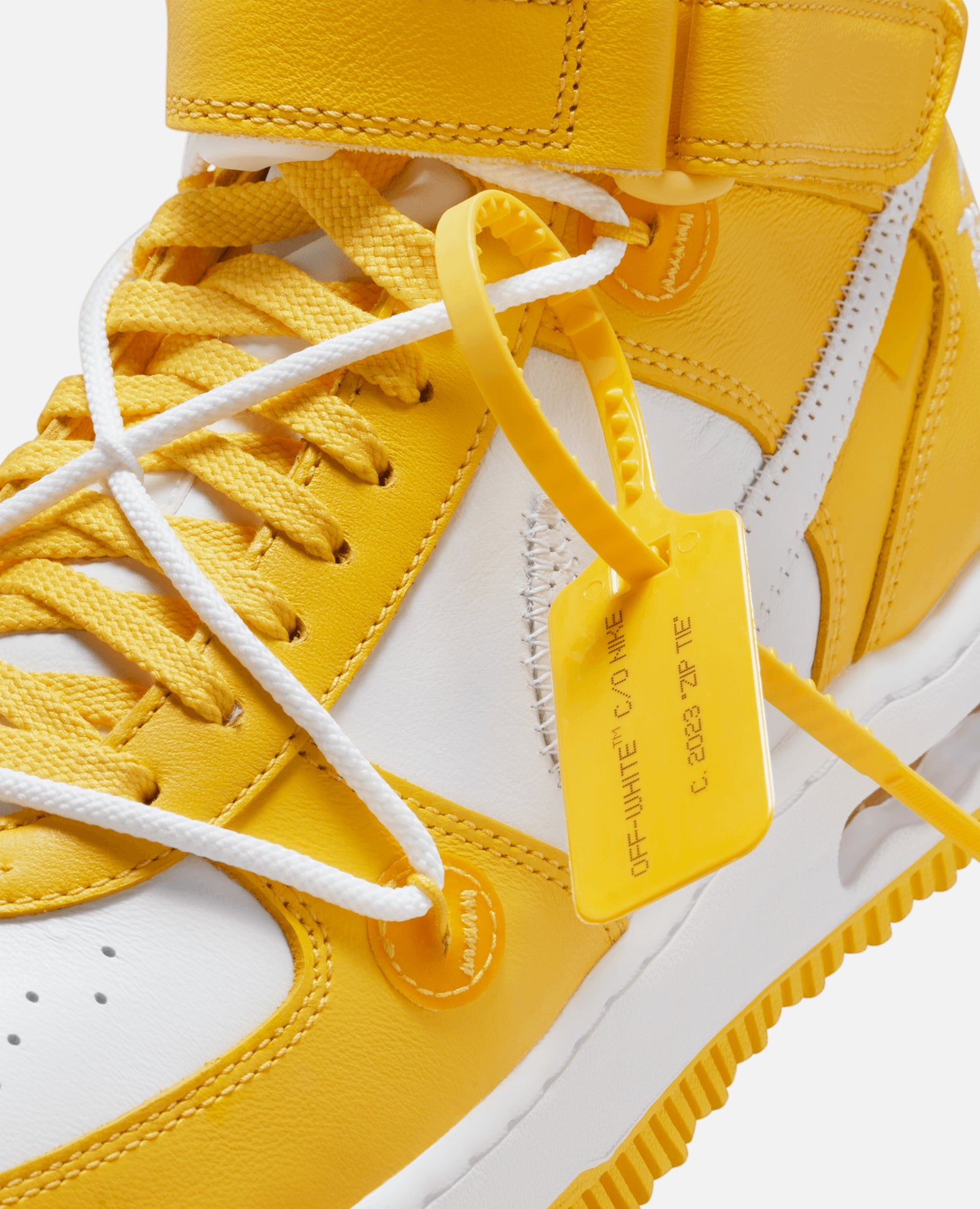 Off-White x Nike Air Force 1 Mid SP Leather (Blanc/Blanc-Varsity Maize)