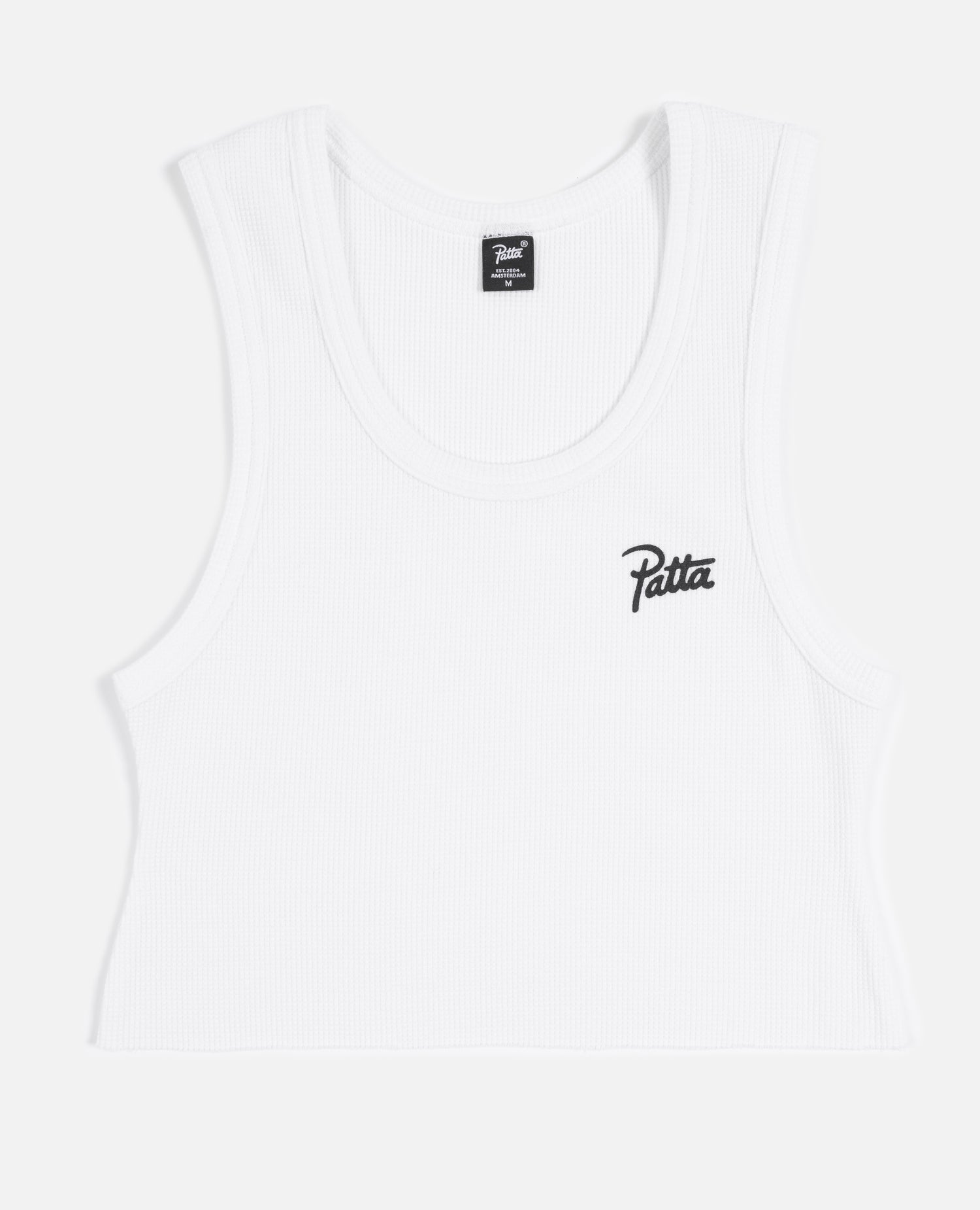 Patta Femme Cropped Waffle Tank Top (White)