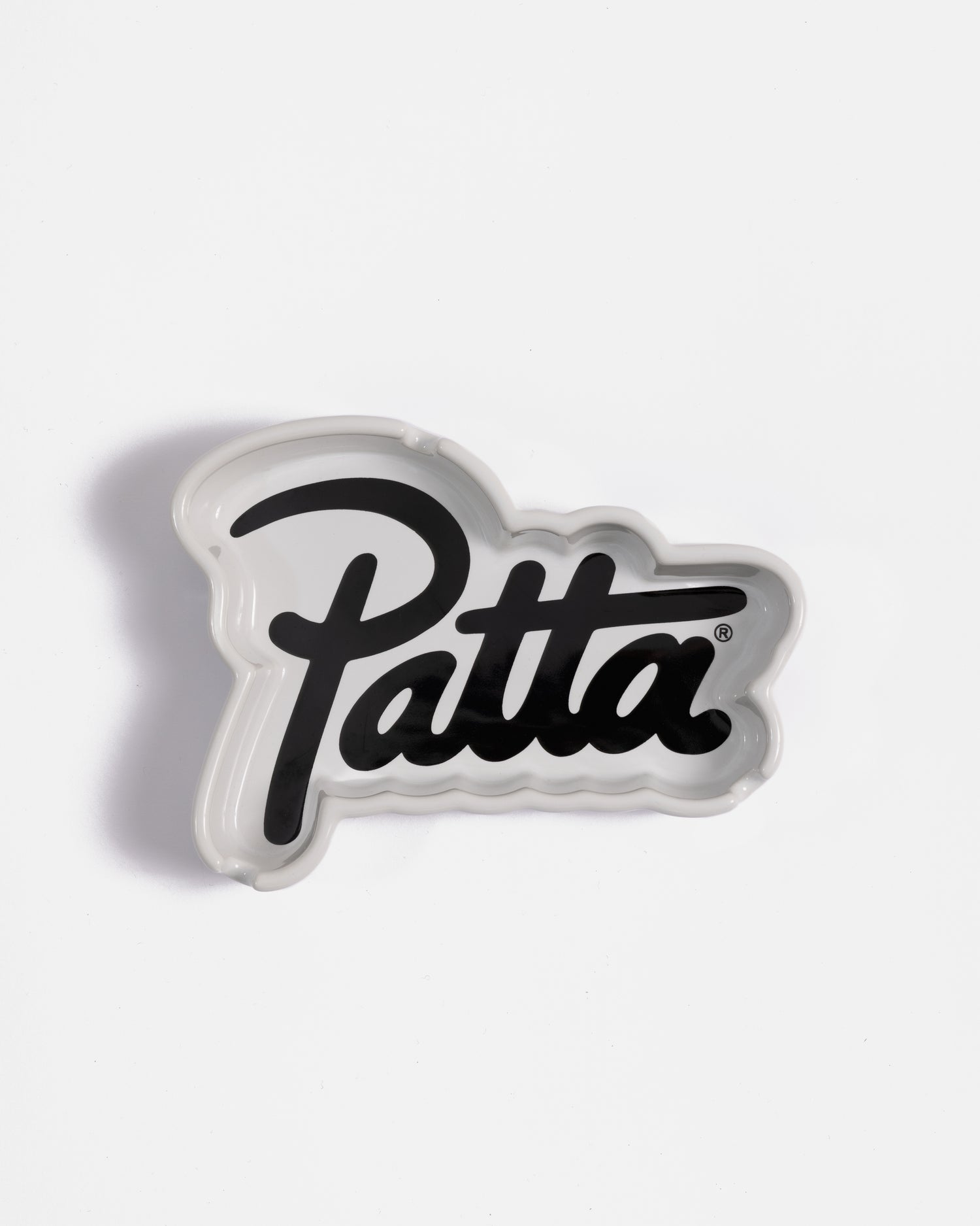 Patta Script Logo Shaped Ashtray (White/Black)