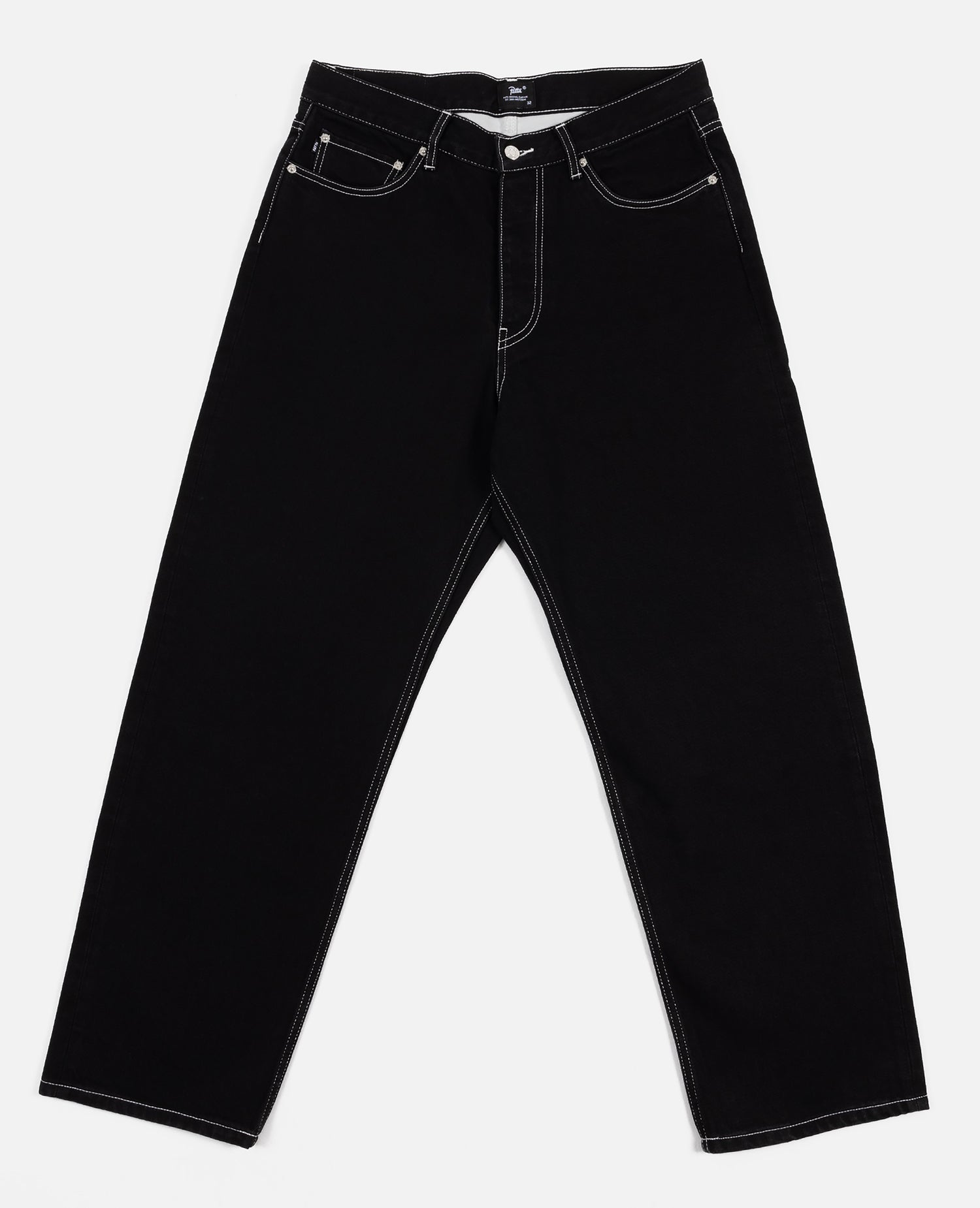 Pantalon en denim ample à coutures contrastées Patta (noir)