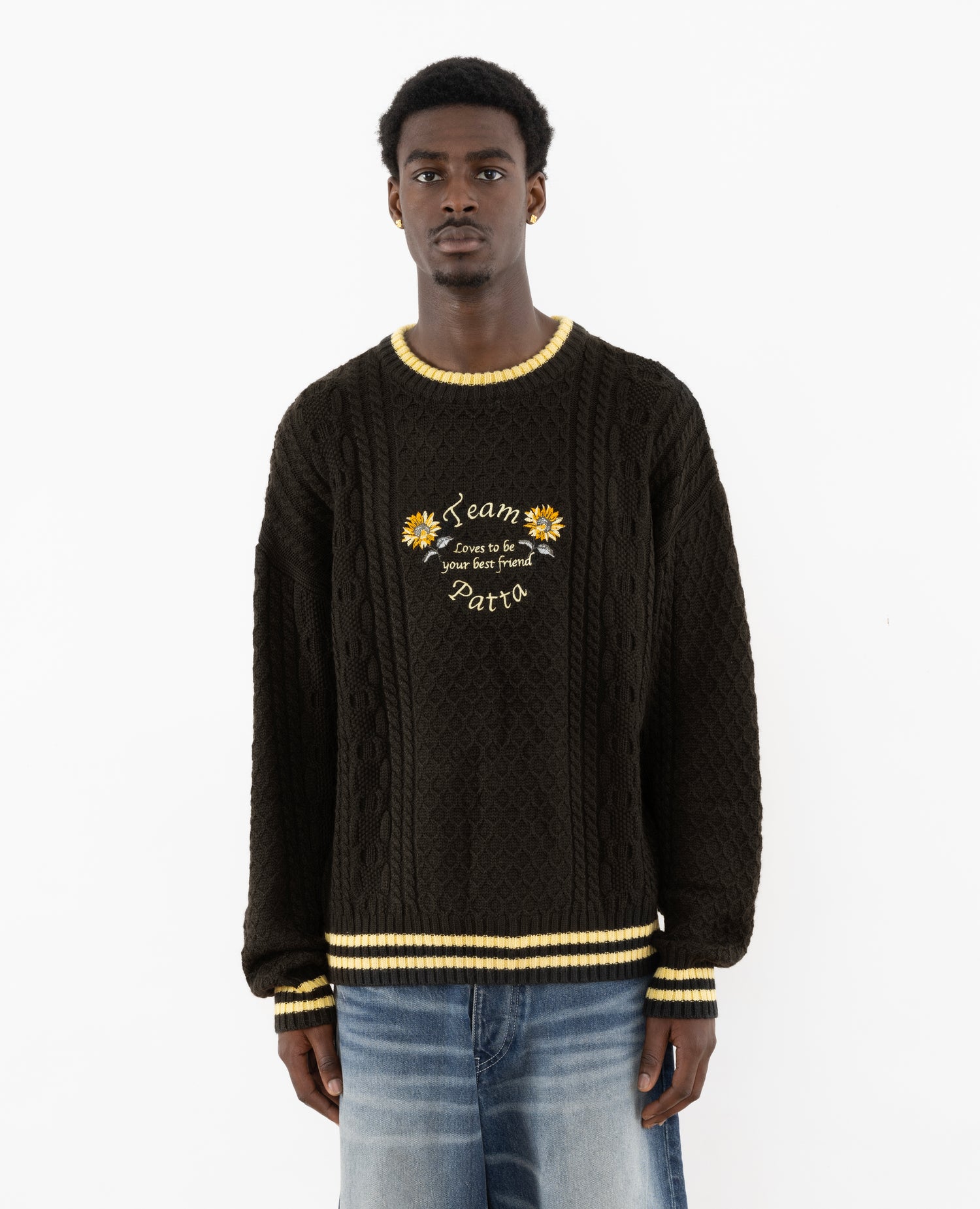 Patta Loves You Cable Knitted Sweater (Pirate Black)