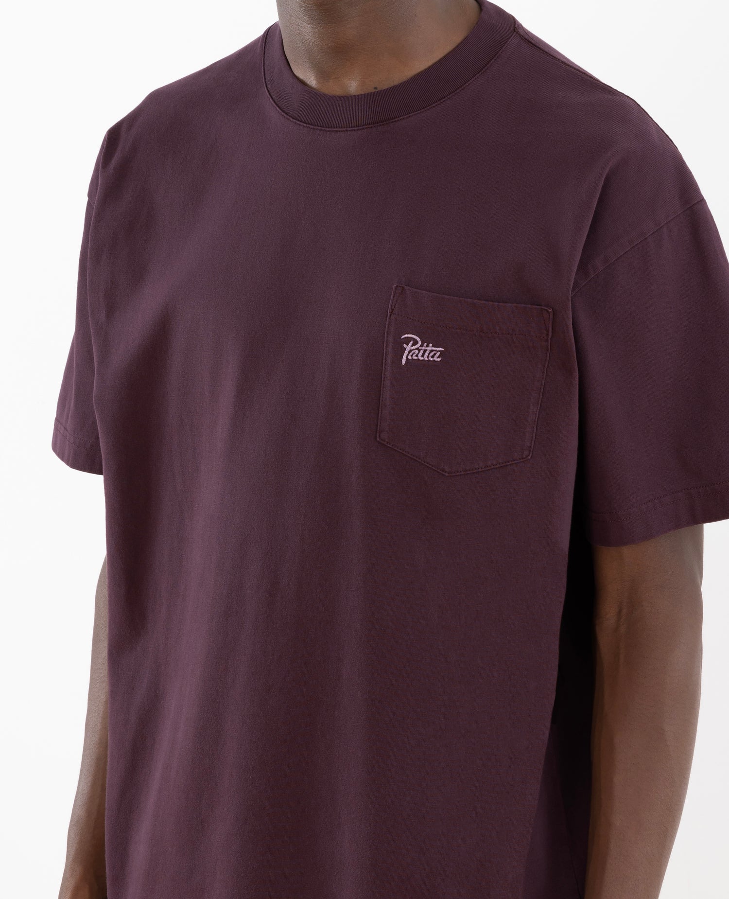 T-shirt à poche délavé basique Patta (Prune Parfaite)