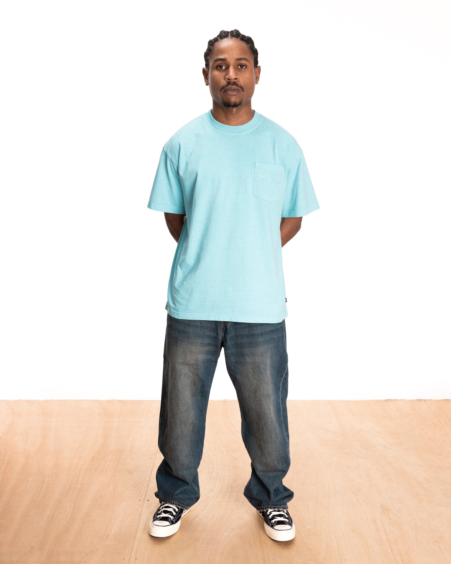 T-shirt à poche basique Patta (Blue Radiance)