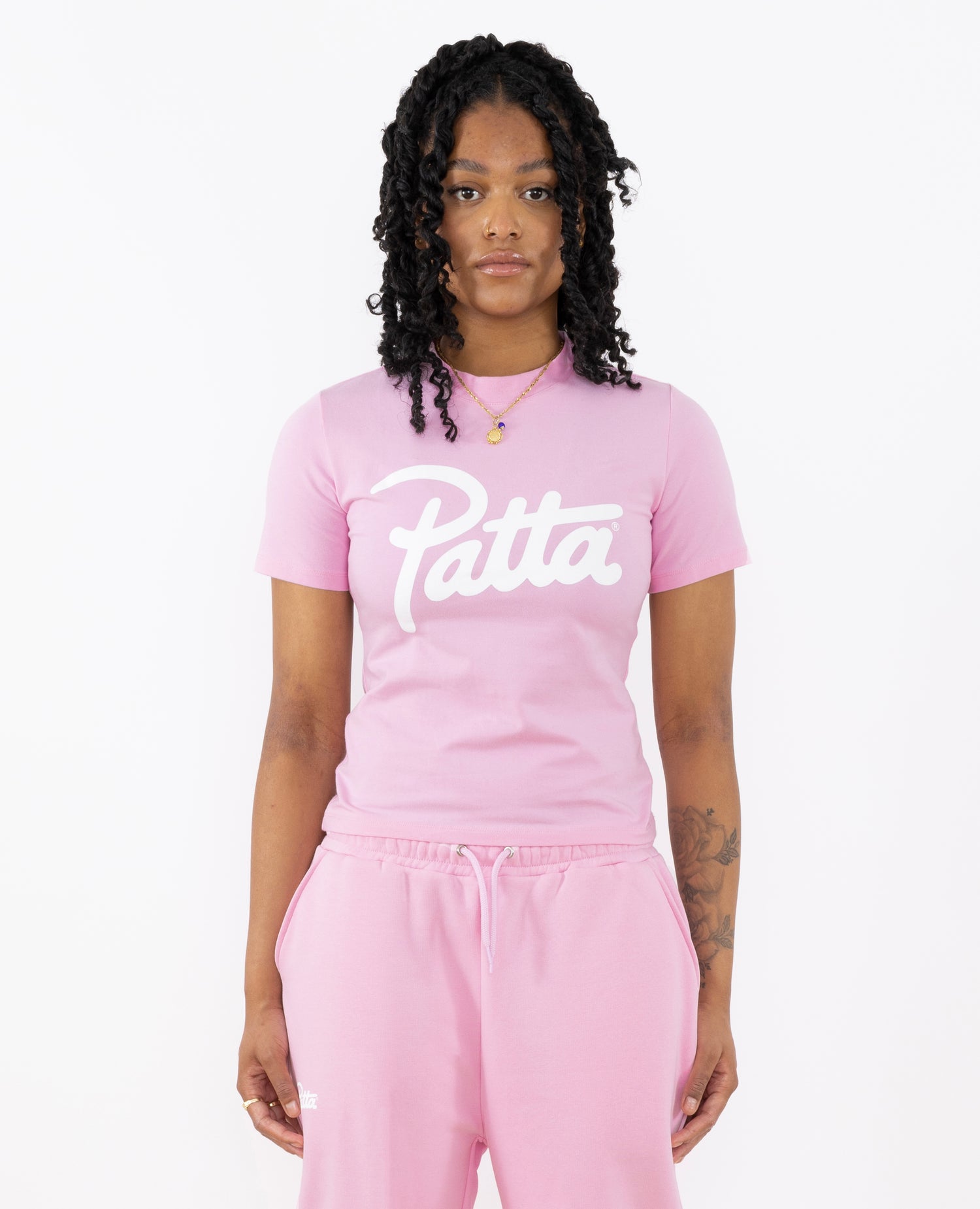 T-shirt ajusté basique Patta Femme (rose berceau) 