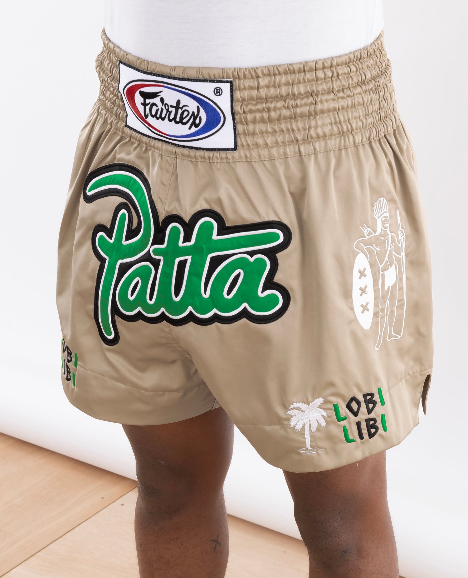 Patta x Fairtex Muay Thai Shorts (Gold/Jolly Green)