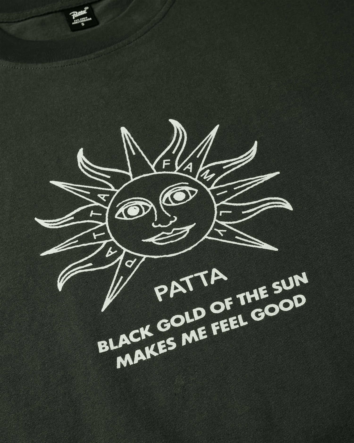 Patta Black Gold Sun T-Shirt (Pirate Black)