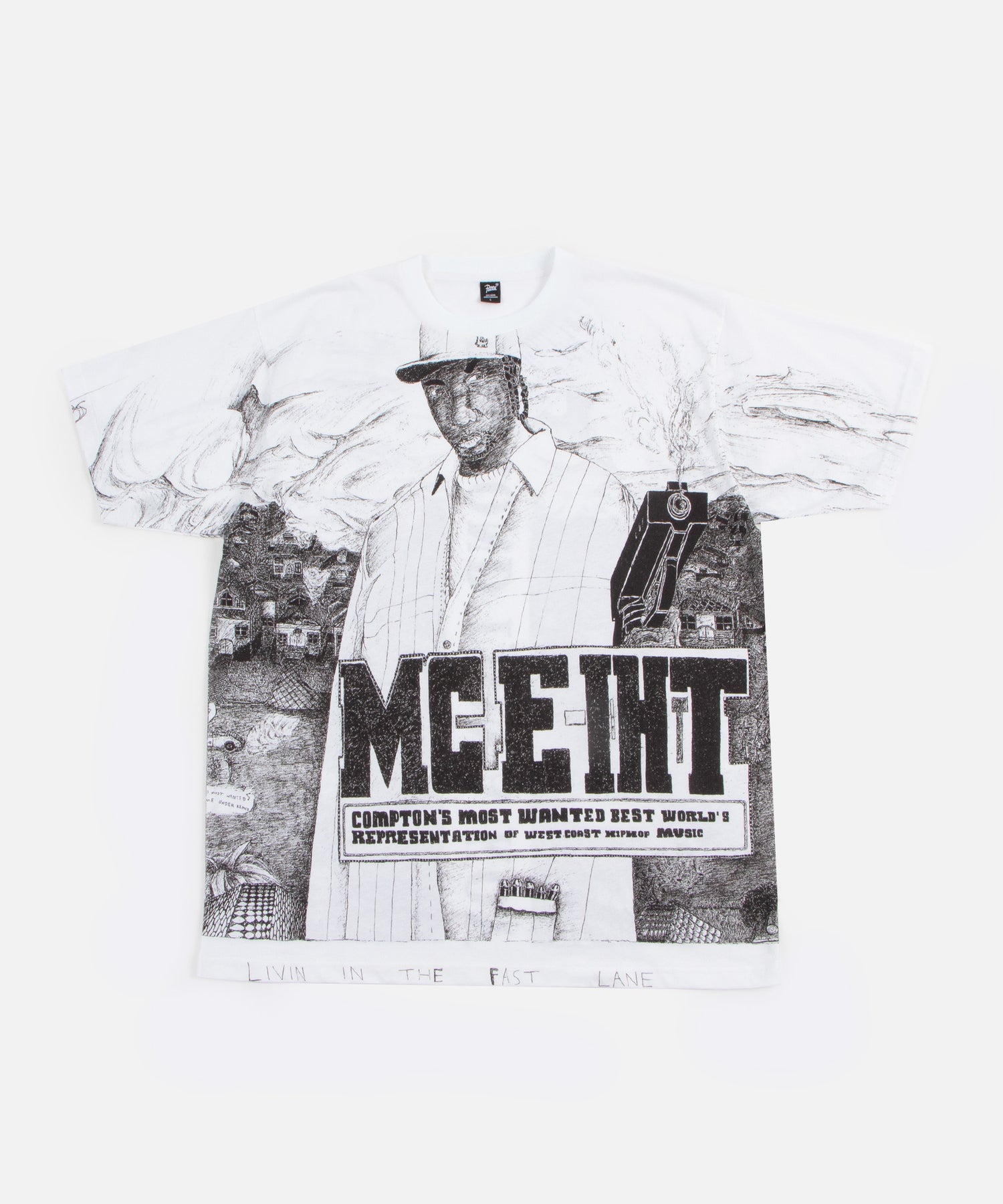 Patta x Outsiders Gallery Livin In The Fast Lane T-Shirt (White)