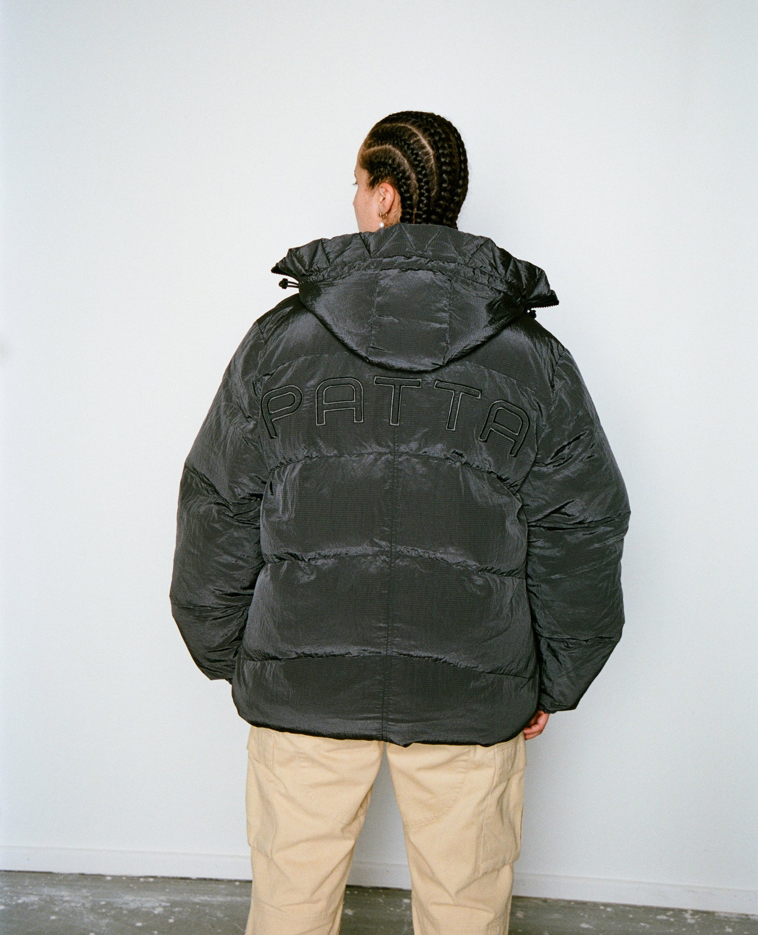 Patta Ripstop Puffer Jacket (Off Black)