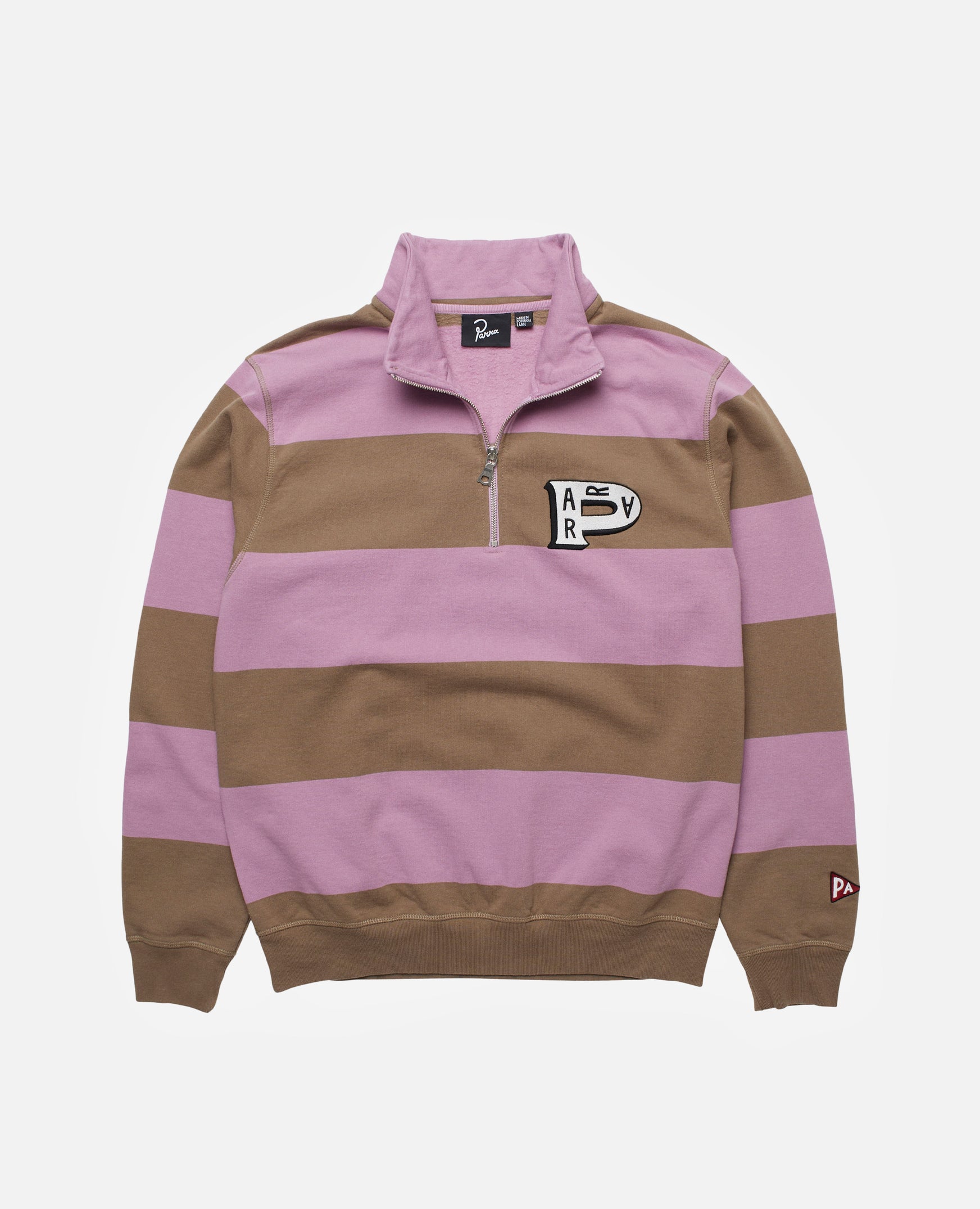 byParra Worked P Striper Half Zip Sweatshirt (Lavender)