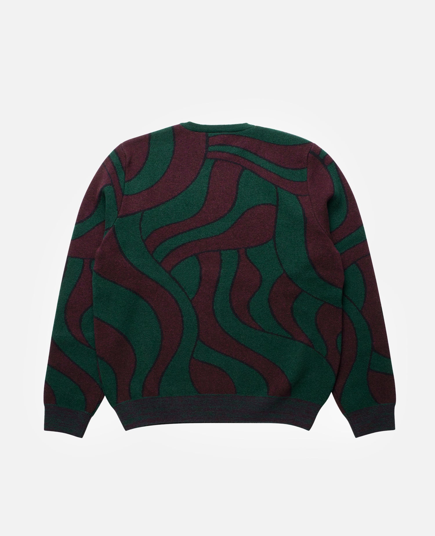byParra Distorted Waves Knitted Pullover (Pine Green)