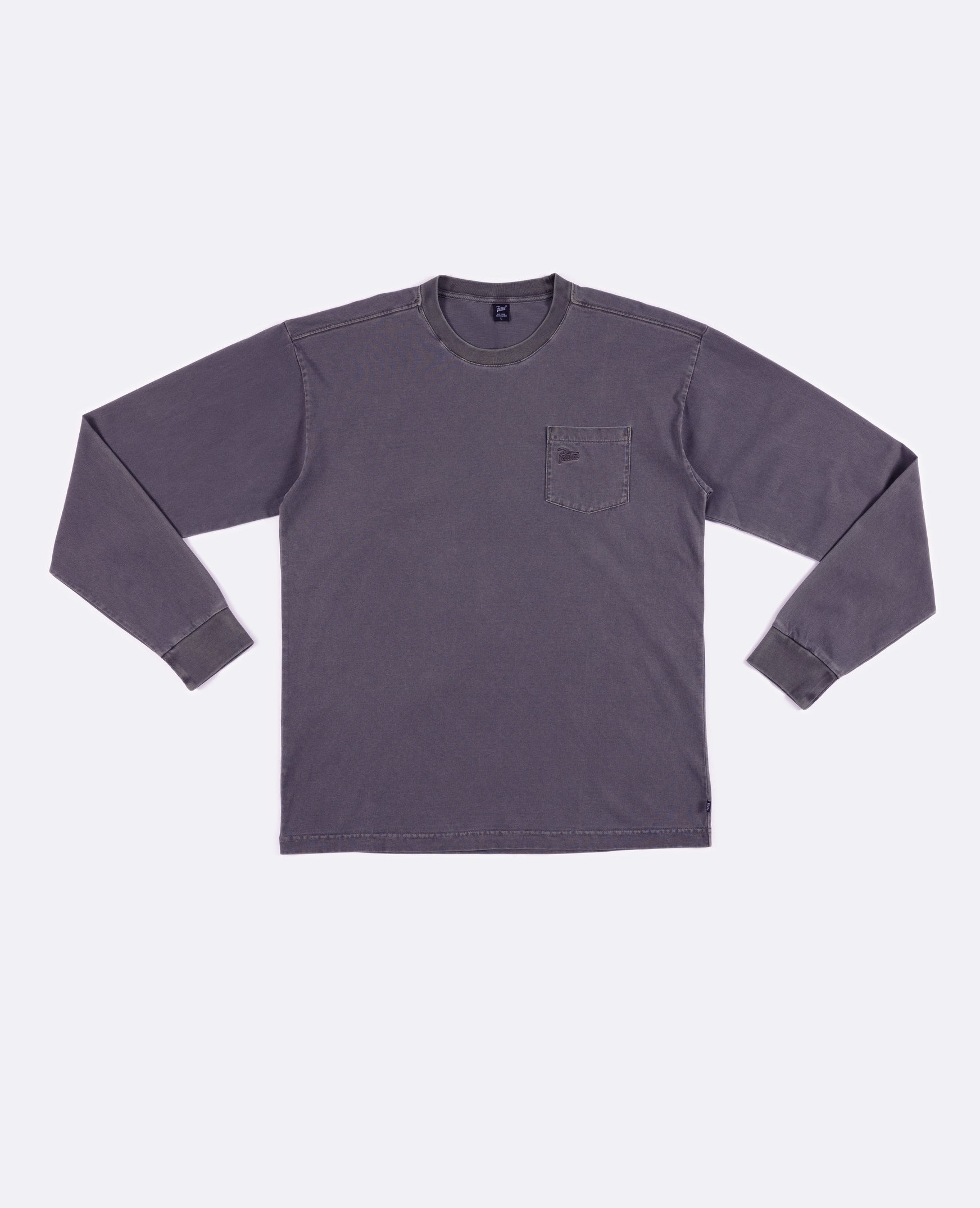 Basic Washed Pocket Longsleeve T-Shirt (Odyssey Gray)