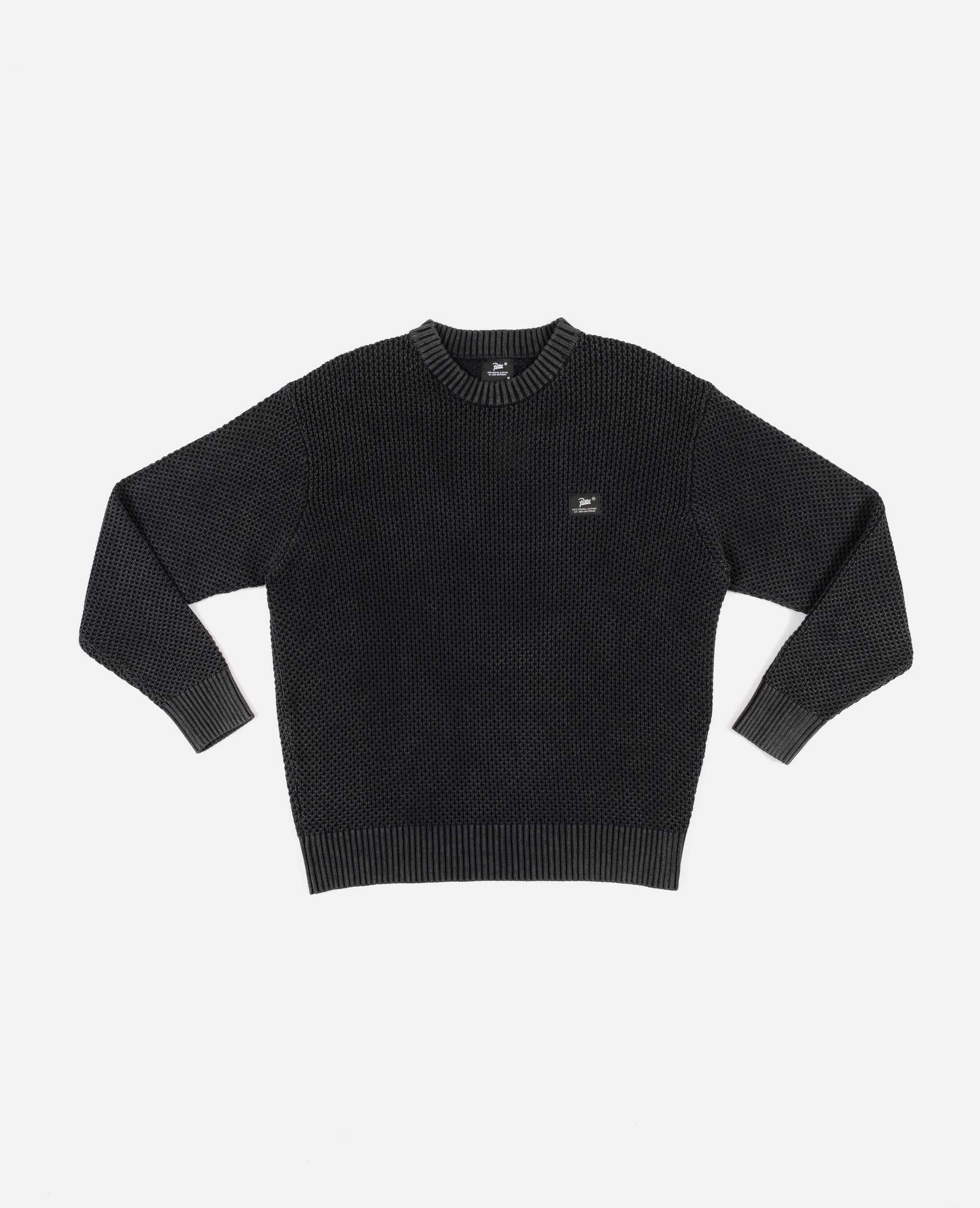 Patta Honeycomb Knitted Sweater (Washed Black)