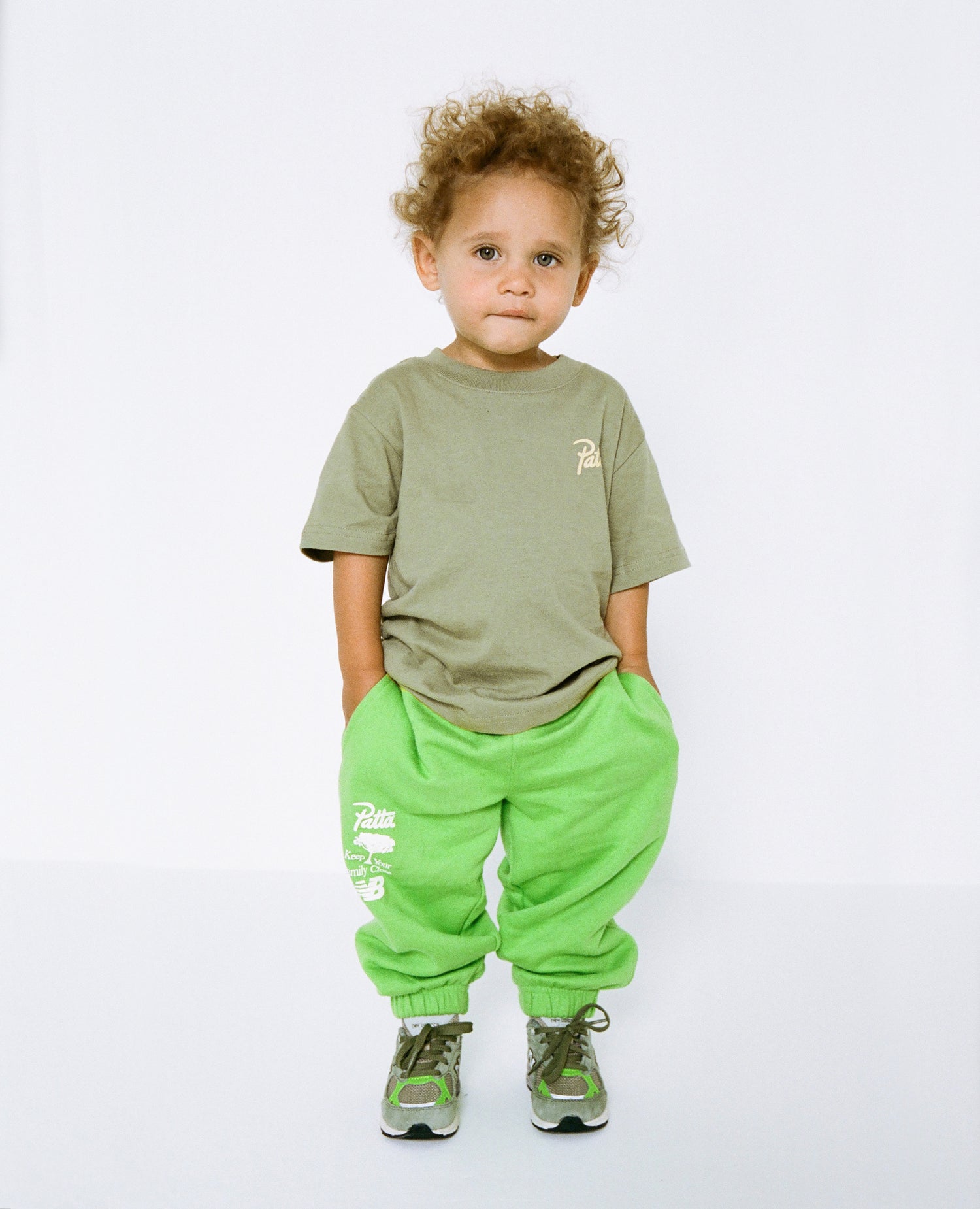 T-shirt per bambini Patta x New Balance Family (verde petrolio)