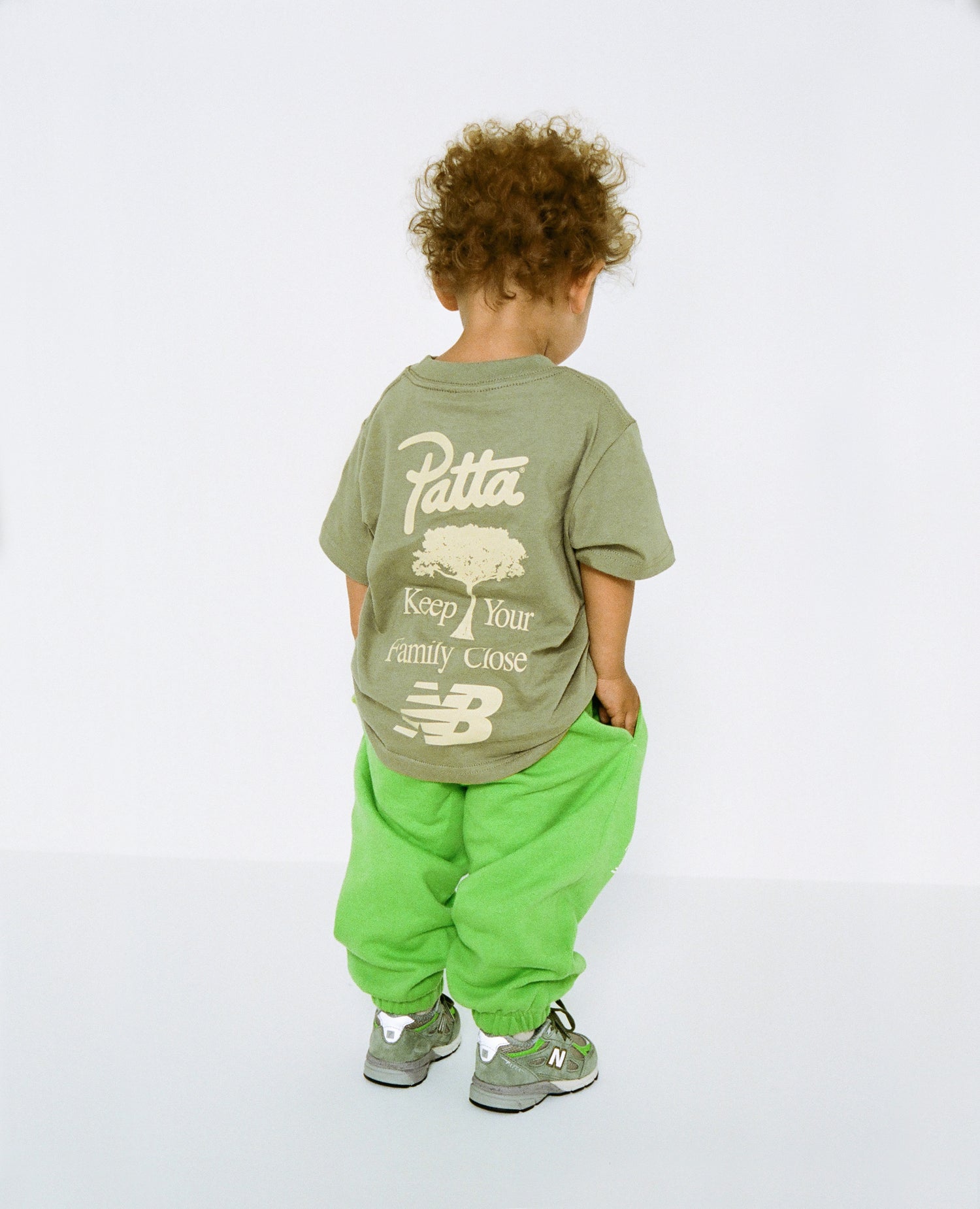 Patta x New Balance Family Kids T-Shirt (Oil Green)